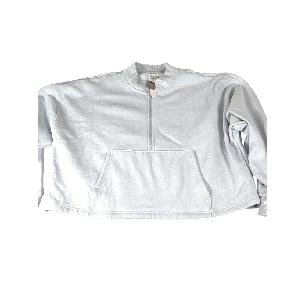 Victoria's Secret PINK Light Blue Quarter Zip Pullover‎ Sweatshirt XXL